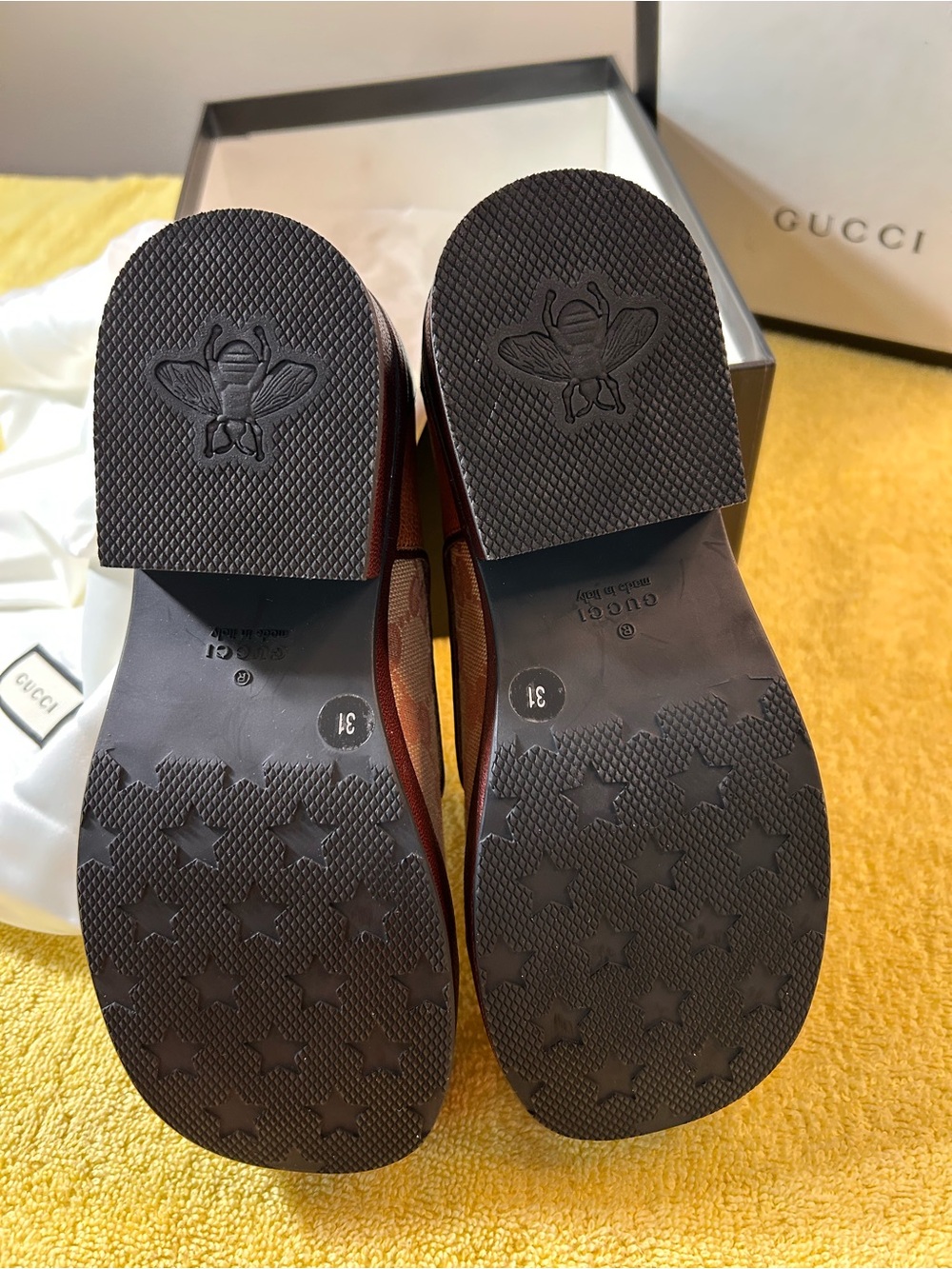 Gucci Kids Tan & Brown GG Canvas Leather Lace-Up Shoes - Picture 8 of 9